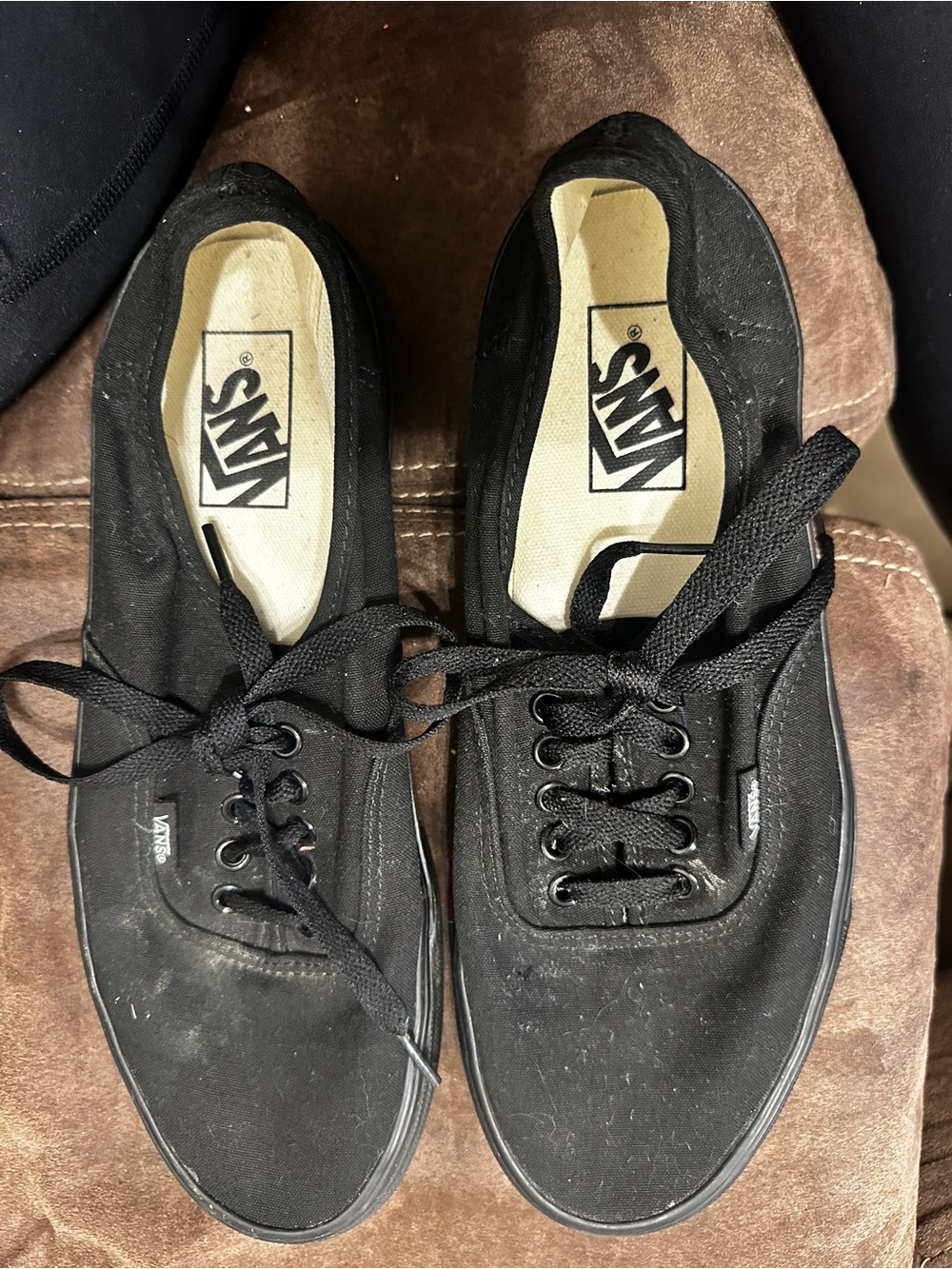 Vans Black Canvas Low-Top Lace-Up Sneakers